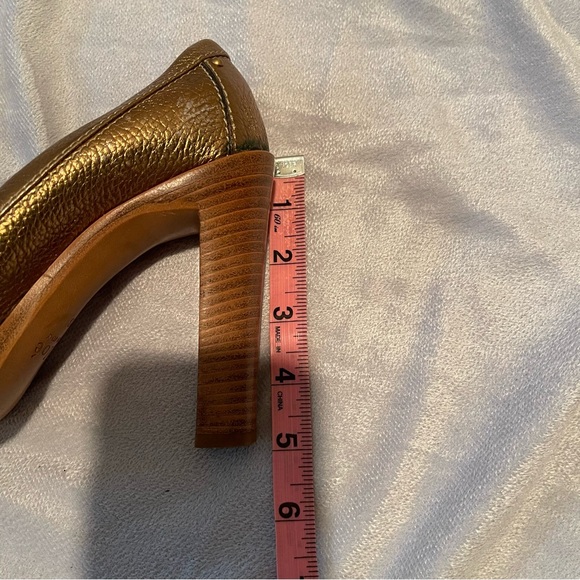 Chole mettalic peep toe stacked heels, size 38 - Picture 12 of 12